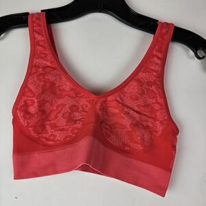 Rhonda Shear Seamless Original Ahh Comfort Bra New NWOT S Wireless Red Swirl